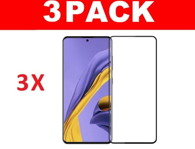 3x Samsung Galaxy A51 glas screenprotector tempered glass (Full Cover)