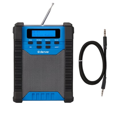 Denver Bouwradio DAB+ met Bluetooth - met Accu - AUX (meegeleverd) - FM - USB-C - Waterdicht - Bouw Radio – Noodradio