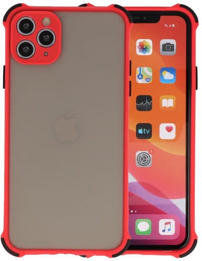 Schokbestendig Kleurcombinatie Hard Case - Telefoonhoesje - Backcover Hoesje - Achterkant Hoesje - Geschikt voor iPhone 11 Pro - Rood
