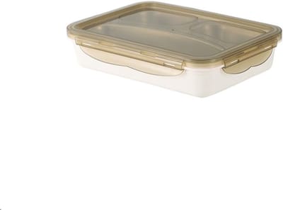 draagbare lunchboxen van roestvrij staal met drie compartimenten (grijs)