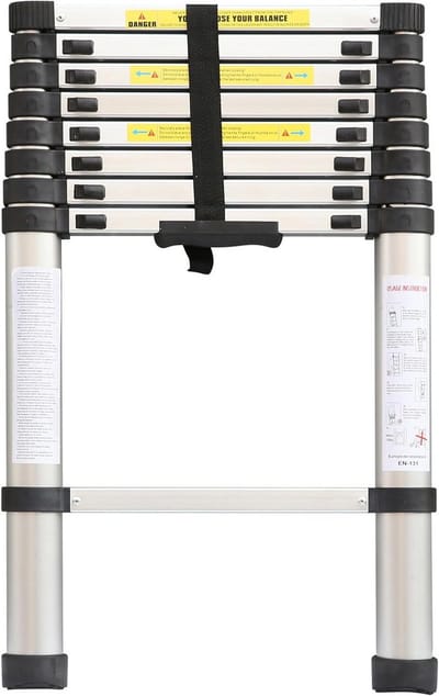 Aluminium Telescoopladder 2,6 Meter - Opvouwbaar, Draagbaar & Multifunctioneel