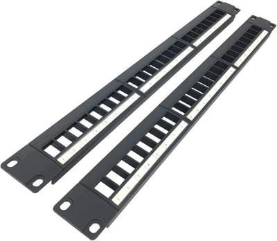 2 Pack of 24 Port Blank Keystone Patch Panel-1U Rackmount or Wall Mount UTP Patch Panel for Keystone Jacks-19" Multimeadia Patch Panel