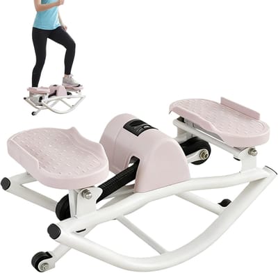 Draagbare Stepper - Fitness Trainer - Thuis Trainen - Hydraulische Schokdemping - 51 x 30 x 26 cm - Roze