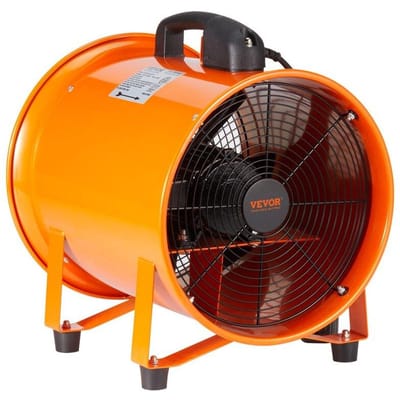 Draagbare Ventilator, 406,4 mm Heavy Duty Cilinderventilator met 5m Slang, 900W Krachtige Werkplaats Afzuigventilator 5175CFM, Industriële Gebruiksventilator voor Aanzuigen