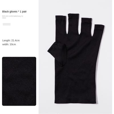 Gants de protection UV pour nail art, protection contre les radiations UV, pour nail art, gel, lampe UV LED noir