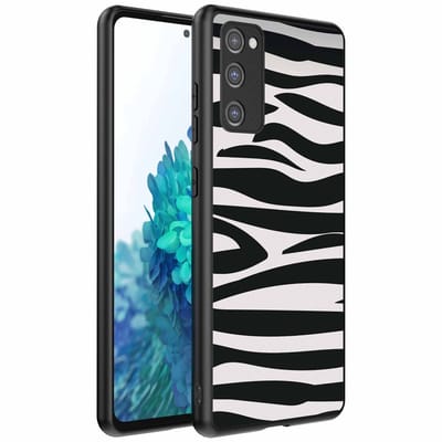 Geschikt voor Samsung Galaxy S20 FE Telefoonhoesje met zebra opdruk - TPU backcover case zebra design - Zwart Wit - Smartphonica geschikt voor Samsung Galaxy S20 FE