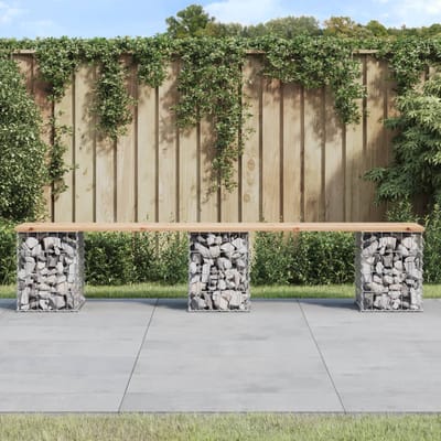 vidaXL - Tuinbank - Schanskorfontwerp - 203x31x42 - cm - massief - grenenhout