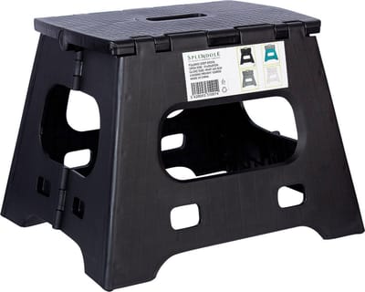 Splendole Opstapje Inklapbaar Caravanopstapje - Opvouwbaar - 120 kg - 27 cm krukje Zwart