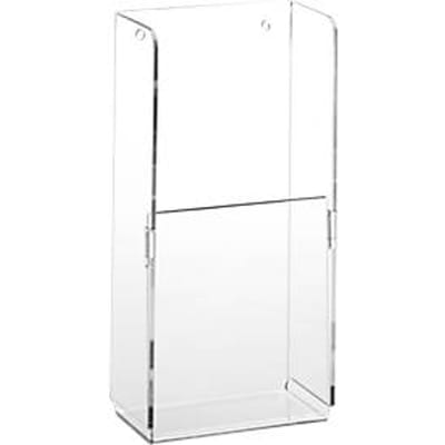 Wandfolderhouder - plexiglas - B 120 x D 75 x H 240 mm- transparant - voor 1/3 A4 formaat - set van 2 stuks