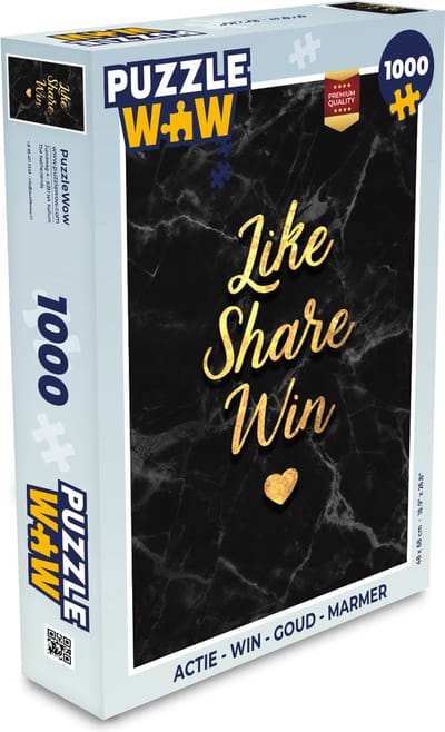 Puzzel Actie - Win - Goud - Marmer print - Legpuzzel - Puzzel 1000 stukjes volwassenen