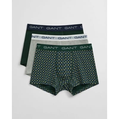 Gant Ondermode Geometric Pattern Trunk 3Pack Tartan Green / male