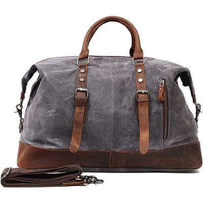 Klassieke Gewaxte Canvas Reistas Europa en De Verenigde Staten Effen Kleur Outdoor Enkele Schouder Bagage Tas met Slijtvaste Opbergtas