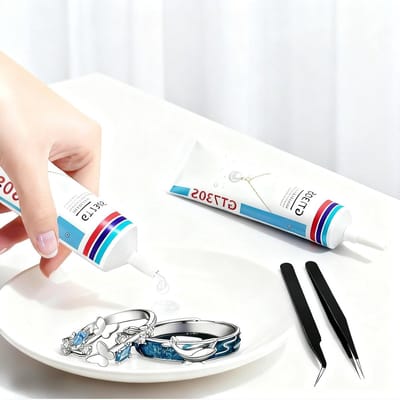Multifunctionele Transparante Lijm voor Sieraden en Strass Stoffen - Geschikt voor Edelstenen, Metaal en Glas - Watervast, 60 ml, Set van 2