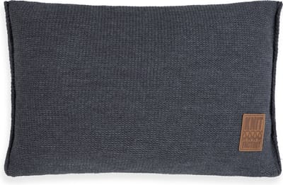 Knit Factory Uni Sierkussen - Rechthoekig kussen - Kussen woonkamer - Bank kussen - Decoratie kussen - Antraciet - 60x40 cm - Kussenhoes inclusief kussenvulling