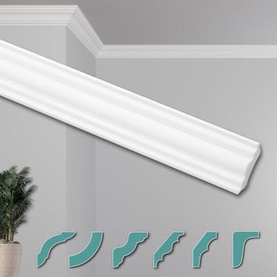 Sierlijsten Plafond en Wand, Hoogwaardige Polystyreen Hoeklijsten, Modern Design, 20 m, 35 x 35 mm