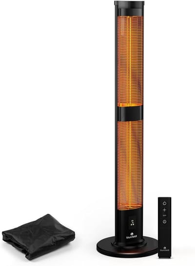 Staande Terrasverwarmer - Infrarood Verwarming - Buiten Genieten - Directe Warmte - 150 cm Hoog - Aluminium