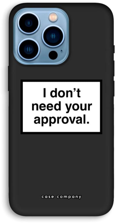 Case Company® - Hoesje geschikt voor iPhone 13 Pro hoesje - Don't need approval - Biologisch Afbreekbaar Telefoonhoesje - Bescherming alle Kanten en Schermrand