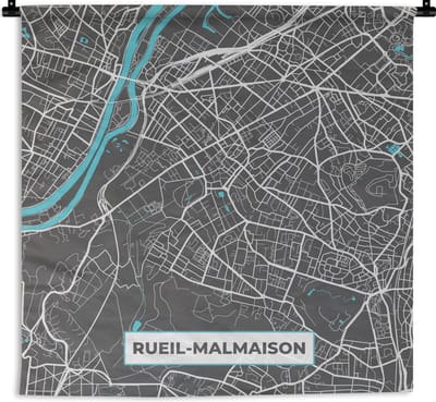 Wandkleed - Wanddoek - Stadskaart – Frankrijk – Kaart – Rueil-Mamaison – Plattegrond - 180x180 cm - Wandtapijt