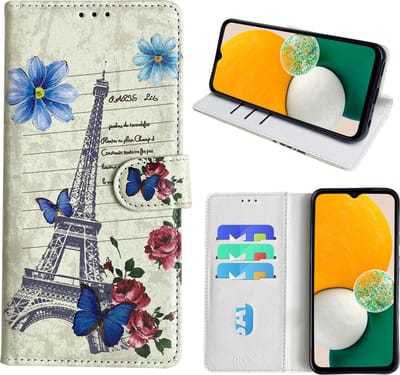 Hoesje geschikt voor Samsung Galaxy A13 5G Bookcase met Eiffel Toren /Parijs