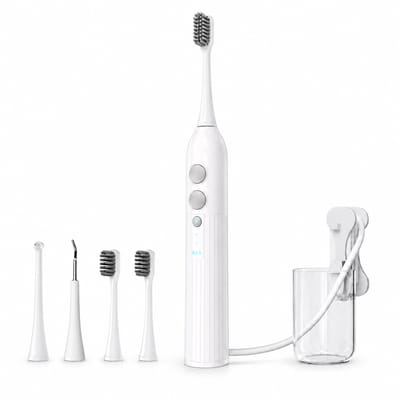 Gloovon® - Elektrische Tandenborstel - 3-in-1 Elektrische Tandenborstel, Waterflosser en Tandreiniger - Voor Grondige Mondverzorging - Wit