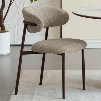 Milton & Oldbrook Eetkamerstoel Hamina Zand - Walnootlook