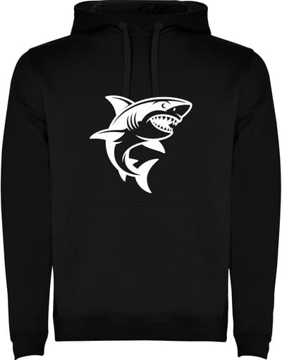 Zwarte hoodie Witte Haai in de aanval - Great White Shark - Geweldig - Humor Maat M