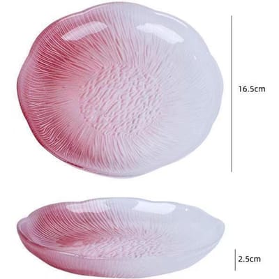 Assiette en verre en forme de fleur de couleur graduelle, plats à desserts pour gâteaux, salades, fruits, plateau à collations, vaisselle de maison, assiette à dîner, vaisselle