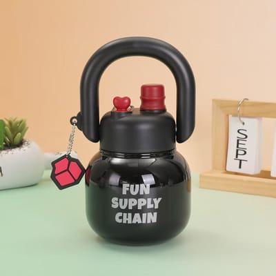 Nouvelle Grande Capacité avec Paille Pot de Transport Tasse Thermos à Vide Double Couche en Acier Inoxydable Haute Apparence Tasse à Main Horizontale 680ml