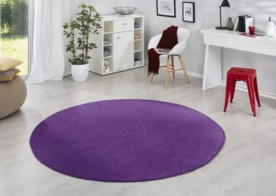 Flycarpets Rond Uni Laagpolig Effen Vloerkleed - Fancy - Paars 133cm rond Ø