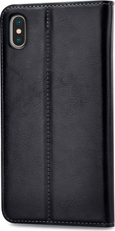 Mobilize Telefoonhoesje geschikt voor Apple iPhone XS Max Hoesje | Mobilize Premium Gelly Bookcase Portemonnee | Pasjeshouder voor 1 Pasje | Telefoonhoesje voor Pinpas / OV Kaart / Rijbewijs - Zwart