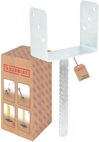 Paalhouder Betonneren - U-profiel Connector - Stevigheid Constructie - Roestbestendig Verzinkt - 4mm Plaatdikte - Zilver