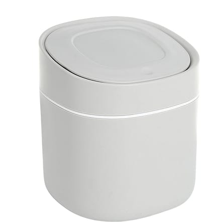Afvalbakje Bureau - Opbergcontainer Prullenbak - Ruimtebesparend Werken - Met Druklid - 15.5x13.5x13.5 cm
