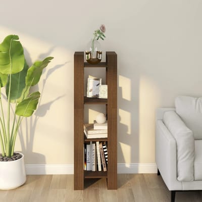 vidaXL - Boekenkast/kamerscherm - 41x35x125 - cm - massief - hout - honingbruin
