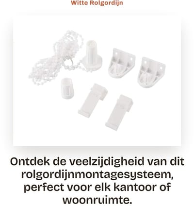 Dailygoods- Rolgordijn Montage Set - Beugel - Kralenketting 89cm - Reparatieset - Bevestigingsset - Voor Standaard Rolluiken - Raamdecoratie