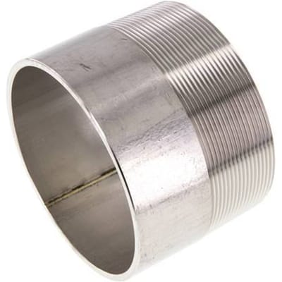 R 4'' Buitendraad x 114.3mm RVS Pijpnippel met Las uiteinde 20 Bar DIN 2982 - 80mm - FL2S-MS-ST-400R-114P3-80L