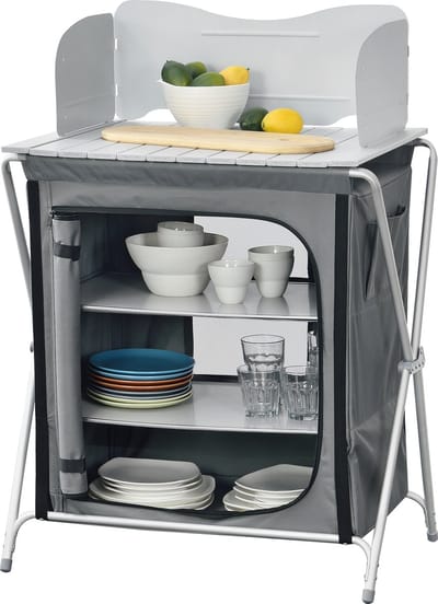 Campingkast opvouwbaar 109,5x70x52 cm donkergrijs