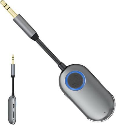 Auto Muziekzender - Bluetooth Adapter - Muziek Streamen - 360 Graden Draaibaar - 12 x 7 x 2 cm - Zwart