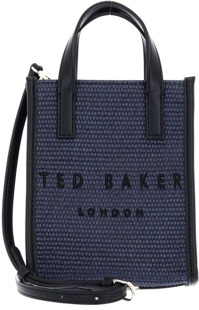Ted Baker handtas schoudertas PaulII Faux Raffia Mini Icon Bag Navy donkerblauw