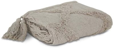 Safaary - Marokkaanse Plaid met Pompons Ivoorwit
