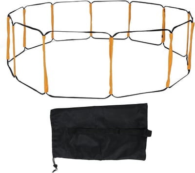 Snelheidsladder Training - Voetbal Oefenladder - Sportprestaties Verbeteren - 12 Verstelbare Sporten - 40x40cm per sport - Oranje