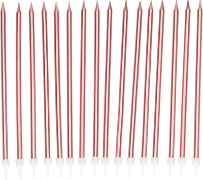 Folat - Kaarsenset Roségoud Metallic 15cm - 16 stuks