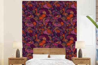Behang - Fotobehang Patroon - Line art - Art nouveau - Breedte 225 cm x hoogte 280 cm