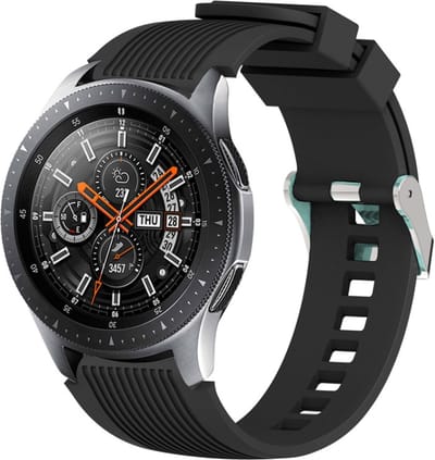 Siliconen bandje - geschikt voor Huawei Watch GT Runner 2 / GT 2(e) 46 mm / GT 3 / 4 / 5 (Pro) 46 mm / Watch 3 (Pro) / Watch 4 (Pro) / GT 6 (PRO) 46mm - zwart