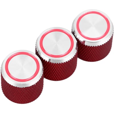 3 STuks Potentiometer Bedieningsknop Rode Kleur Metaal Elektrische Gitaar Volume Toon Bedieningsknop voor GD138 brown