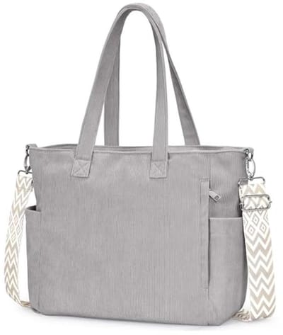Dames Handtas - Shopper Tote Bag - Dagelijks Gebruik - Verstelbare Schouderriem - 40 cm - Corduroy