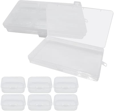 Dailygoods- Opbergdozen - 12 Kleine Dozen + 2 Grote Dozen - Transparant Kunststof - Organizer voor Kralen/Sieraden - Lichtgewicht en Duurzaam - 5 x 3,6 x 2 cm - Opbergbox