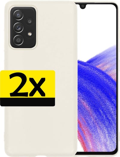 Hoesje - 2 Stuks - Geschikt voor Samsung Galaxy A33 - Sterk & Shockproof - Case Siliconen - Back Cover - Telefoon Hoes - Telefoonhoesjes - Wit