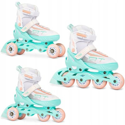 RAVEN Profession 3-in-1 Kinder Skates Wit/Mint/Oranje Maat 28-32