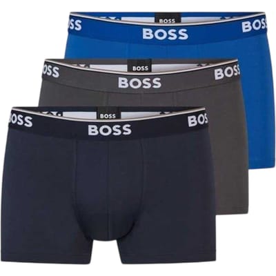 Boss Heren Bodywear Logo Boxershorts (Set van 3) (Zwart/Navy Blue/Blauw)