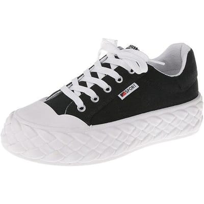 Casual Dames Schoenen Wit Zomer Platform Licht Dames Sportschoenen Mode Herfst Outdoor Ademend Vetersluiting Vrouwelijke Sneakers 40 zwart